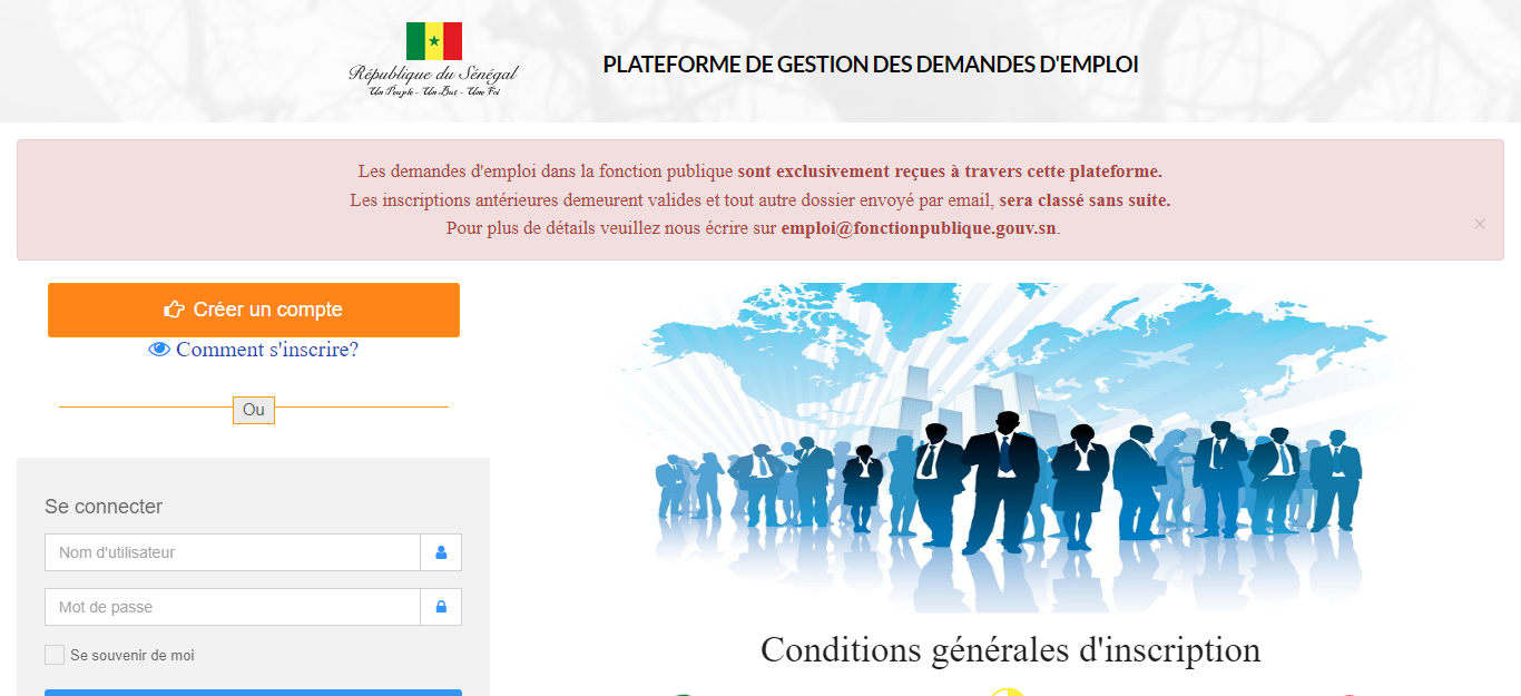 Dépots des dossiers de candidatures au concours Fonction Publique 2023 au Sénégal