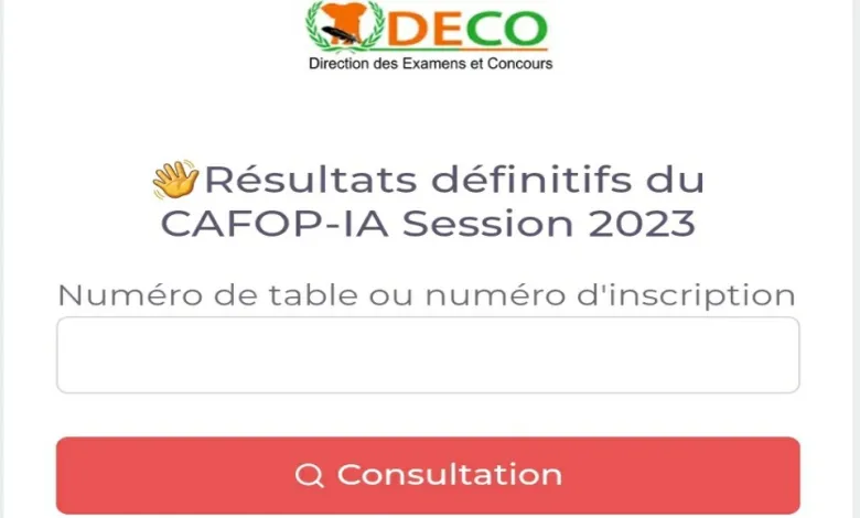 Résultats définitifs du CAFOP-IA session 2023